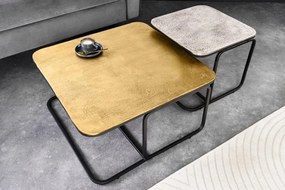 Set de 2 masute de cafea Abstract auriu/ argintiu A-43515 VC