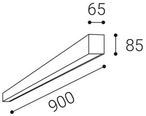 LED2 - Plafonieră LED LINO LED/24W/230V 3000/3500/4000K 90 cm negru