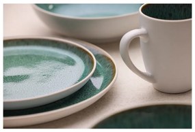 Farfurie albă/verde pentru desert din gresie ø 21 cm Gastro White/Green – Bitz