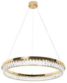 Lustra suspendata LED, Metal, Sticla, SAYOV 80 auriu