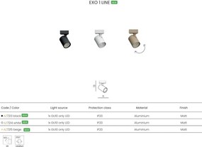 Spot aplicat directionabil de tavan/plafon EXO 1 bej