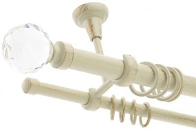 Galerie dubla tavan Kula Crystal alb antichizat 25mm/16mm (Alege marime: 200 cm)