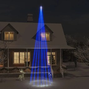 Brad de Craciun pe catarg, 1134 LED-uri, albastru, 800 cm Albastru, 800 x 230 cm, Becuri LED in forma dreapta, 1