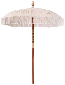 vidaXL Umbrelă de soare Altele Crem x 250 cm Bumbac și lemn masiv