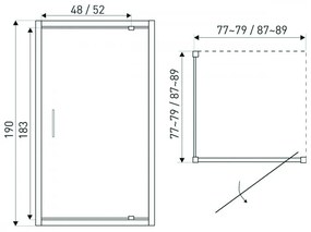 Cabină de duș pătrată Tomar 90x90 cm cu cădiță de duș