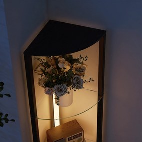 HOMCOM Lampă de podea cu 5 rafturi și lumină LED, 3 niveluri de luminozitate și întrerupător cu pedale, Negru | Aosom Romania