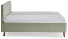 Pat matrimonial verde deschis tapițat cu somieră 180x200 cm Piano – Meise Möbel