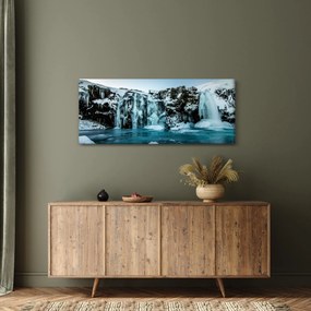 Tablou cu cascade înghețate (120x50 cm)