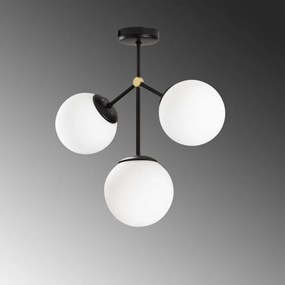 Lustra Damar - 6336, 3 Becuri, Soclu E27, Max 40W, Culoare Negru / Alb