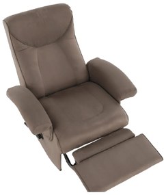 Fotoliu relaxant, cu funcţie electrică de vibraţie, textil gri maronie, SUAREZ