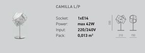 Veioza, Lampa de masa CAMILLA cu foita aurie sau argintie
