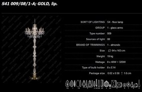 Lampadar 8 brate design LUX cristal Bohemia
