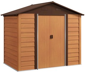 Outsunny Magazie de Grădină din Oțel cu Uși Glisante Duble 236x196x208 cm | Aosom Romania