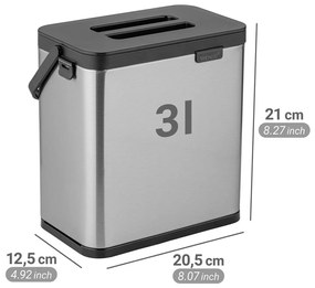 Recipient pentru deșeuri compostabile argintiu mat 3 l Colin – Wenko