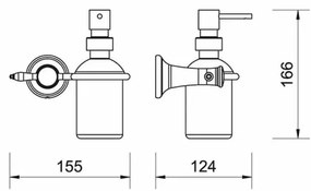 Dispenser sapun lichid Ferro, Antica, bronz - AAI34BR