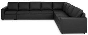 Colțar Scandinavian Choice C116Negru, 345x285x80cm, Picioare: Lemn