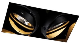 Spot încastrat inteligent negru fără ramă 2 lumini incl. 2 Wifi GU10 111mm - Oneon