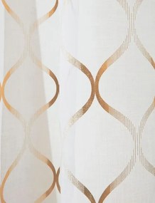Perdea cu ornamente aurii cu inele, 140 x 280 cm