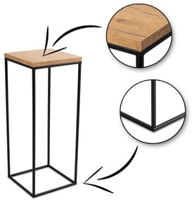 Suport flori BASICLOFT 60x24 negru/maro