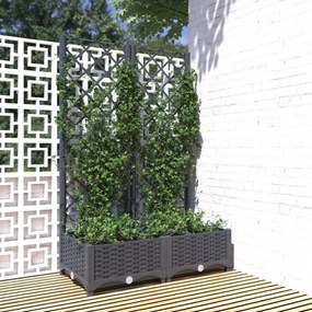 Jardiniera de gradina cu spalier,gri inchis, 80x40x121,5 cm, PP 1, Morke gra, 80 x 40 x 121.5 cm