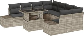 vidaXL Set de canapele pentru grădină 9 pcs Gri deschis și gri închis