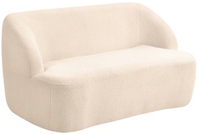 HOMCOM Canapé 2 places canapé en tissu bouclette 142 cm cu spătar și șezut curbat, fără asamblare necesară, bej | Aosom Romania