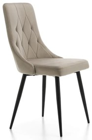 JAKS Scaun de sufragerie Caren velur bej închis