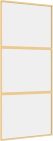 vidaXL Ușă glisantă, auriu, 90x205 cm, sticlă ESG mată și aluminiu