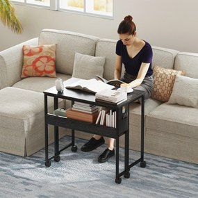 HOMCOM Birou Pliant 80cm Depozitare Negru | Aosom Romania