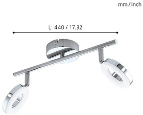 Plafonieră LED pentru baie Eglo 94757 GONARO 2xLED/3,8W/230V IP44