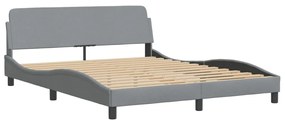 373205 vidaXL Cadru de pat cu tăblie, gri deschis, 160x200 cm, textil