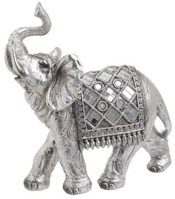 Elefant decor din rasina Antique Silver 17 cm x 19 cm