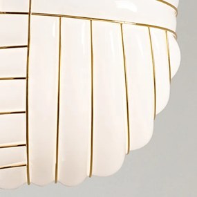 Lustră pe cablu SIRU CARTESIO 1xE27/60W/230V auriu/alb sticlă venețiană