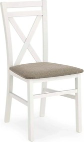 Scaun living Dariusz, bej/alb, stofa clasica/lemn, 45X43X90 CM