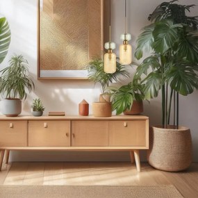 Lustră pe cablu MOLLY 1xE14/40W/230V d. 12 cm auriu/portocaliu/verde