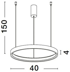 Lustra LED suspendata design modern circular PERRINE D-40cm aurie