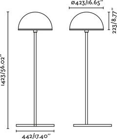 Lampadar, Lampa de podea neagra DOME