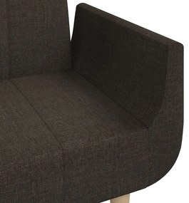 Canapea extensibila cu 2 locuri, 2 perne, maro inchis, textil Maro inchis, Fara scaunel pentru picioare Fara scaunel pentru picioare