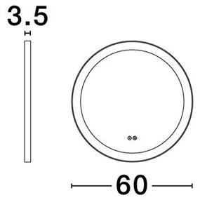 Oglinda baie cu iluminat LED IP44 Ural, 60cm
