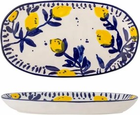 Platou din ceramica pictat manual, design mediteraneean, "Maxima"