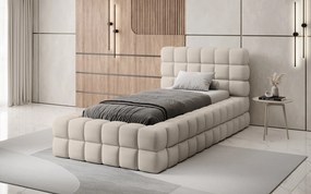 Pat lemn masiv Tapitat Tetrix Personalizabil 90x200 cm - Touch 18