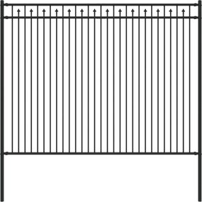 vidaXL Gard cu Vârfuri Negru 200 x 200 cm Oțel vopsit electrostatic