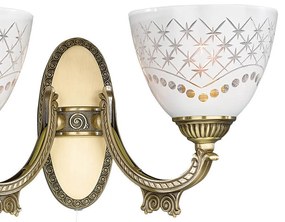 Aplica clasic design italian din alama, sticla 7052 RA-A. 7052/2