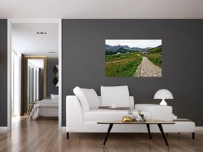 Tablou - Peisaj montan cu case (90x60 cm)