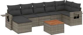 vidaXL Set canapele de grădină cu perne, 8 piese, gri, poliratan