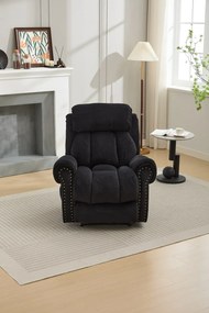 RESIGILAT- Fotoliu Masaj si Incalzire, Recliner, suport picioare extensibil, Textil, Negru