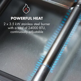LUCIFER 2.0-T, 2 x 3.5 kw aprinzător, 45 x 44 cm grill, oțel inoxidabil