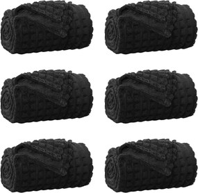 vidaXL Pături de aruncat 6 pcs Negru 240 x 220 cm Molton