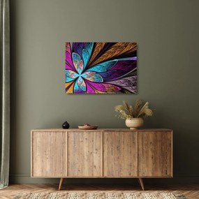 Tablou pe sticlă - Floare, abstracție (70x50 cm)
