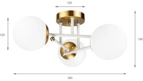 Brilagi - Lustră aplicată MALIVA 3xE14/15W/230V auriu/alb